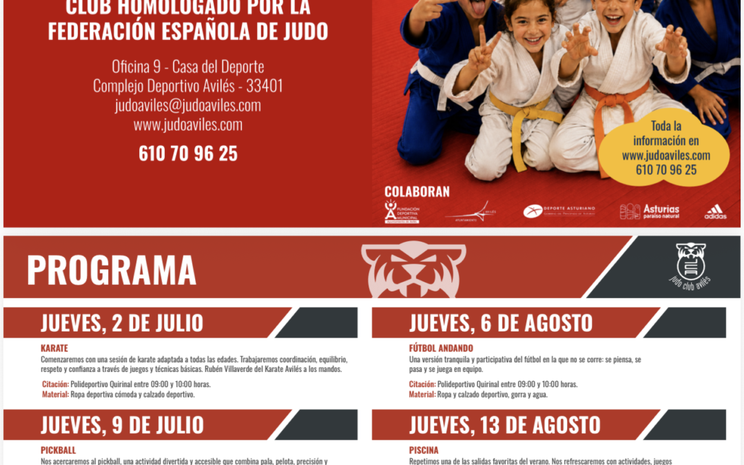 El campus de verano de Judo Club Avilés se abre al pickball, el fútbol andando o el karate